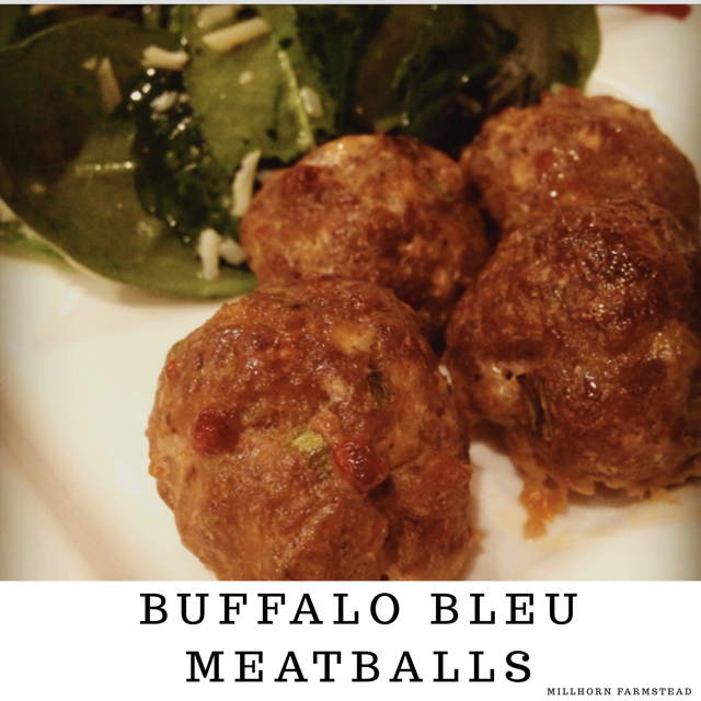 Homemade buffalo bleu meatballs | millhorn farmstead