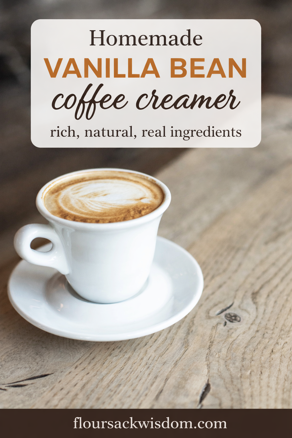 Homemade coffee creamer being poured into a cup of coffee.