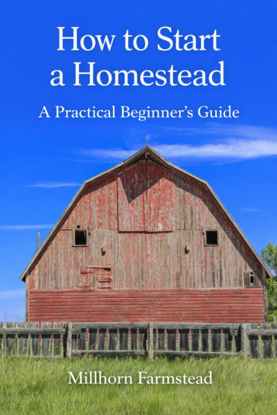 Wooden barn on a small family homestead farm.