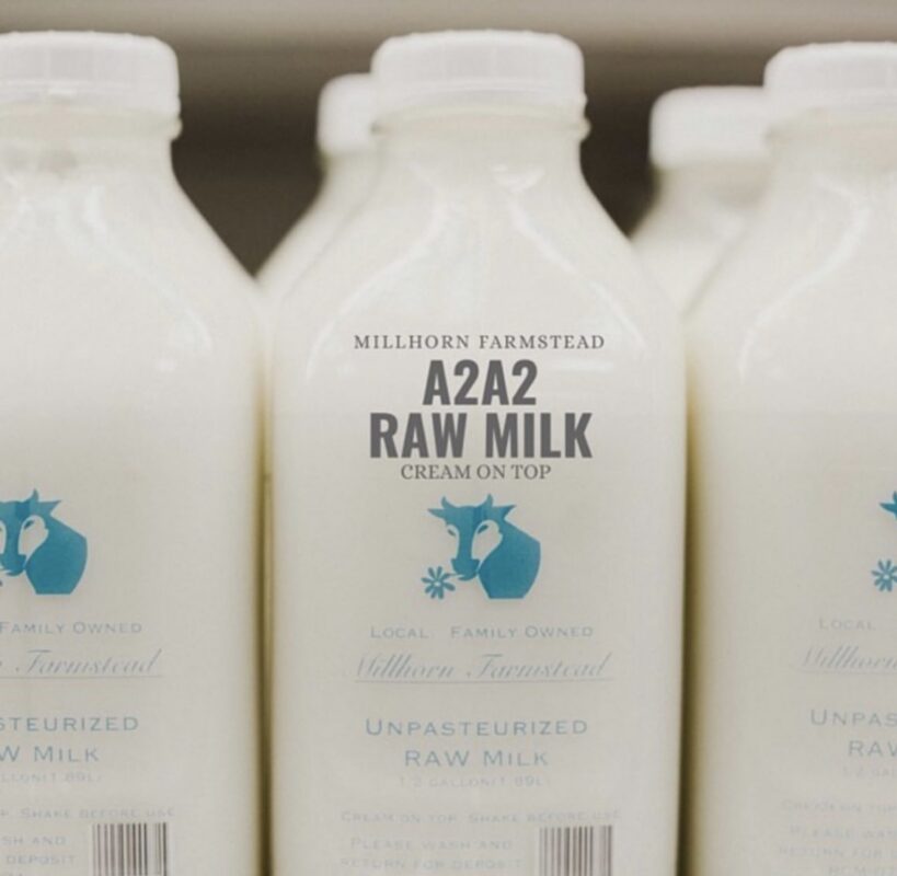millhorn farmstead glass milk jars