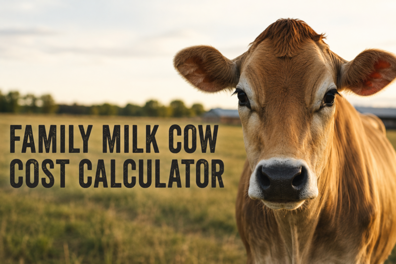 family milk cow calculator. How much does it cost to have a milk cow