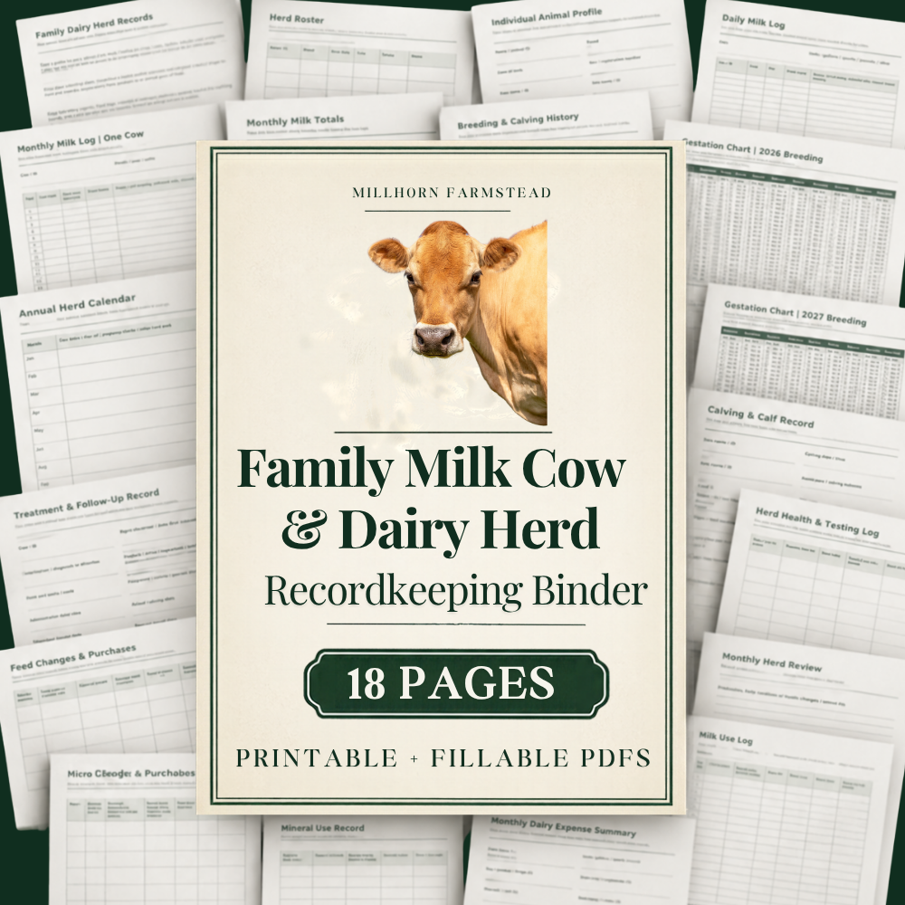 Family MIlk cow planner herd recordkeeping