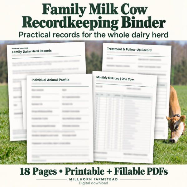 Family Milk cow recordkeeping binder